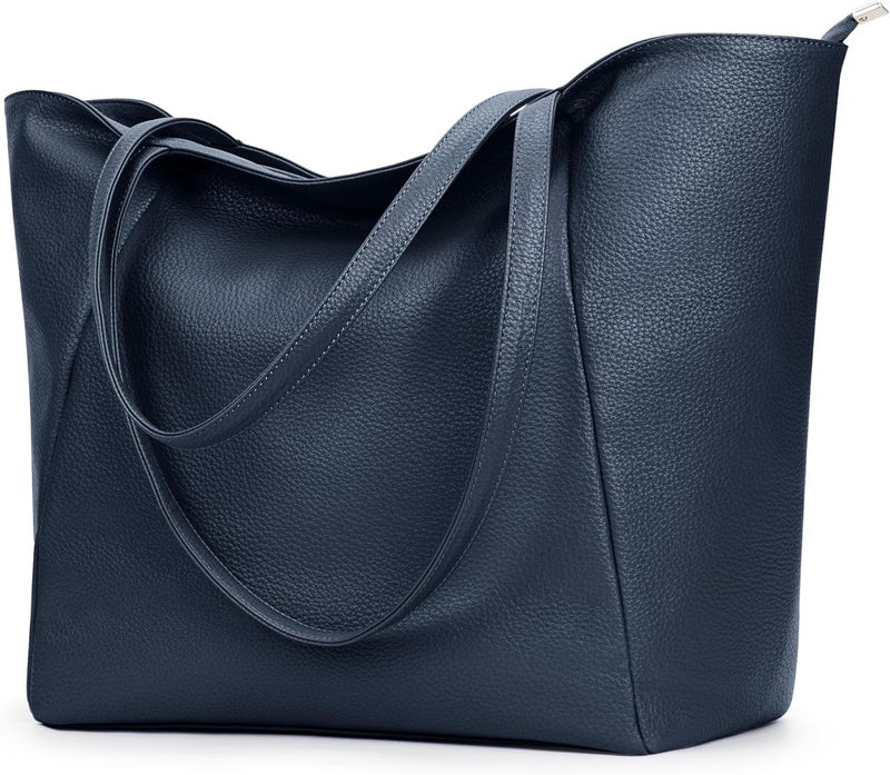KALIDI Large Tote Bag Vegan Leather Casual Zipper Work Bag Weekender Hobo for Women 23L Oversize Shoulder Travel Purse - Image 1